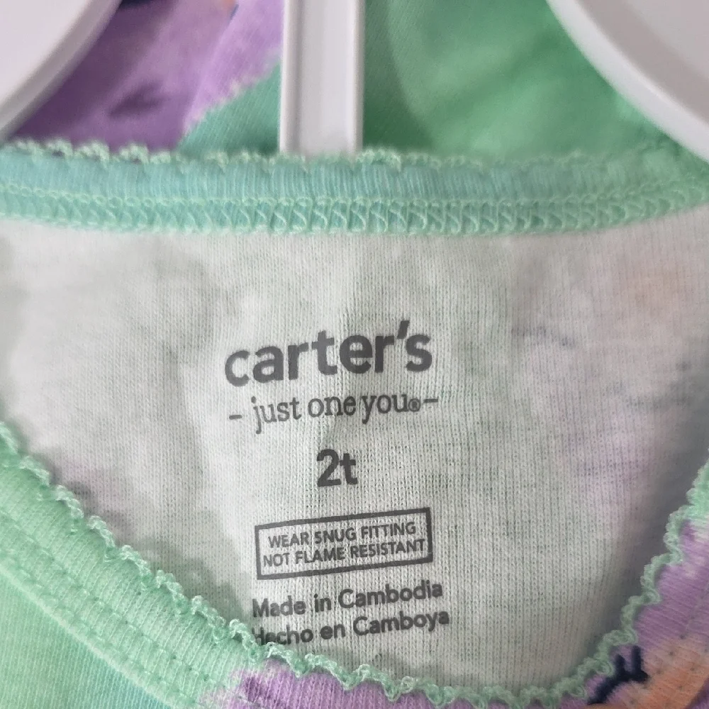 Carter's Green Fish Print Kids Pajamas